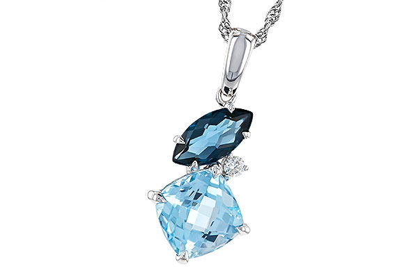 C310-95185: NECKLACE 2.37 TW BLUE TOPAZ 2.40 TGW