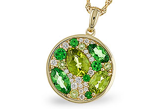 E310-95203: NECK 2.20 TW SEMI-PRECIOUS (TSAV, PER) 2.37 TGW