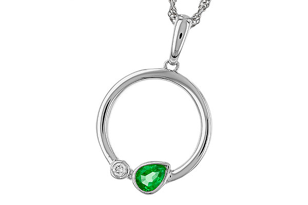 F310-93430: NECKLACE .20 EMERALD .22 TGW