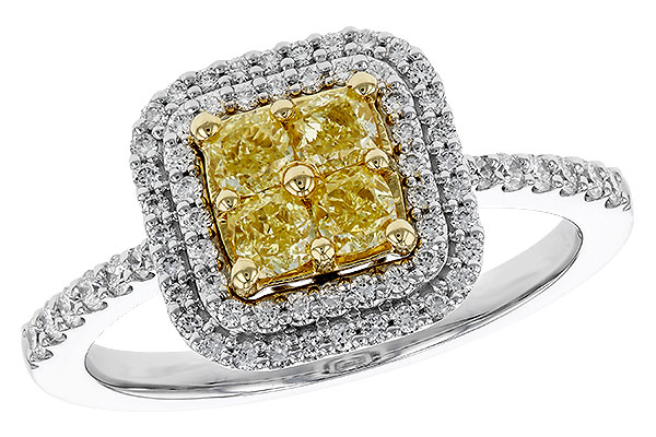 G310-95212: LDS RG .52 FANCY YELLOW DIAMONDS .85 TW