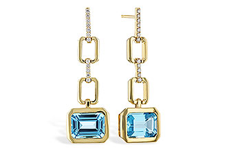L310-96102: EARRINGS 3.20 BLUE TOPAZ 3.32 TGW (8x6MM BT)